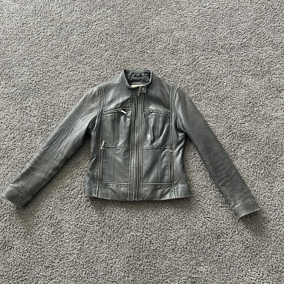 Grey Leather Jacket - Picture 1 of 4